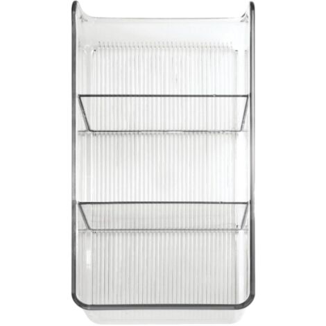 Sollbry Küchenaufbewahrung – Aufbewahrungsbox für Tütensuppen, Gewürze etc. – Gewürzregal aus Kunststoff mit 3 Fächern für Schrank und Arbeitsplatte – transparent (1/5)