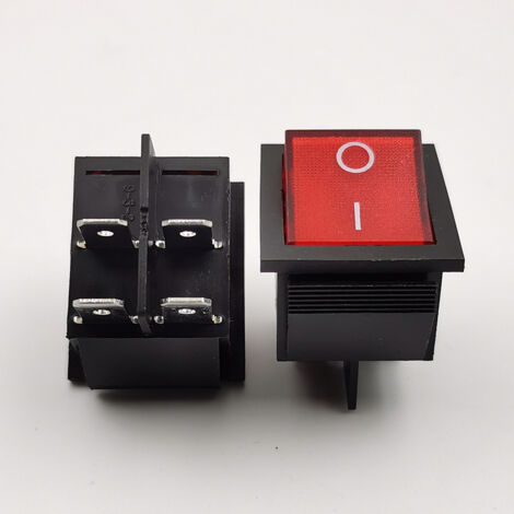 Sollbry Wippschalter für Boote, DPST, Ein-/Aus-Snap, 4-polig, rotes Licht, 16 A/250 V (5, rot) (1/3)