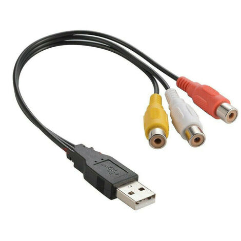 Sollbry Stück neuer USB 2.0-Stecker auf 3 Rca-RGB-Buchse, Video-AV-A/V-Konverterkabel für HDTV-PC (1/4)