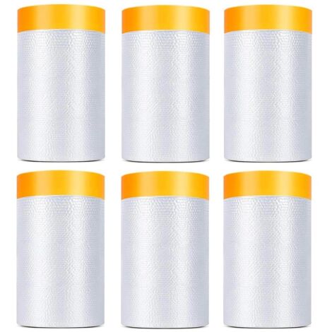 Sollbry 6er-Pack Klebeband und Abdeckfolie, 55 cm x 20 m, vorgeklebte Abdeckfolie für die Autolackierung, vorklebende Staubschutzfolie aus Kunststoff für Möbel, Autos, Böden (1/3)