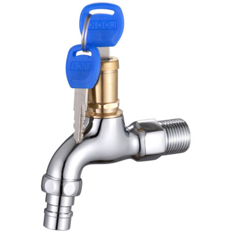 Sollbry Wasserhahn-Verriegelungssystem für den Außenbereich – 1/2-Zoll-Wasserhahn, Edelstahl, verstellbarer Wasserhahn für Schlauchanschluss, verhindert unbefugte Nutzung, spart Wasser. (1/2)