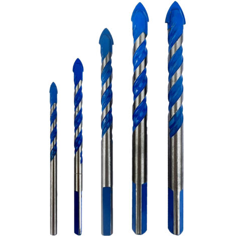 Sollbry Glasfliesenbohrer, 4 Stück, Multi-Material-Bohrer, dreieckig, Porzellan, Metall, Bohren für Glasfliesen, Marmor, Spiegel, Holz, 6 mm/8 mm/10 mm/12 mm (1/4)