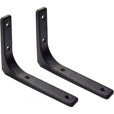 Sollbry Wandregalhalterung, 2 Stück, Metallhalterung, 300 mm x 250 mm, robuste Halterung, Wandregalhalterung für industrielle Küche, Wanddekoration, Heizkörper-Wandmontage (schwarz) (1/5)
