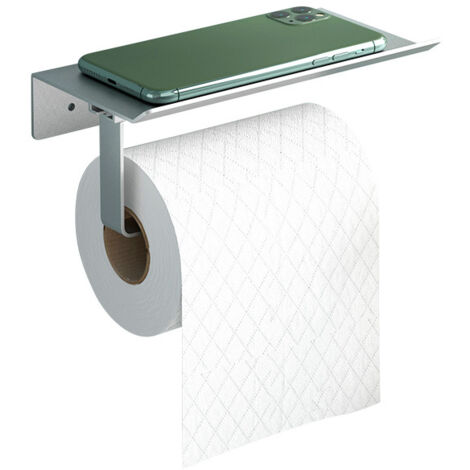Sollbry Moderner Toilettenpapierhalter zur Wandmontage mit Badezimmer-Handyhalter – perfekt für kleine Badezimmer (18 x 10 x 6 cm) (1/3)