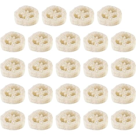 Sollbry Natürliches Luffa-Schwamm-Seifenkissen, Regerly 24 Stück Luffa-Schwamm-Seifenhalter, Luffa-Seifenhalter, Seifenkissen, Luffa-Luffa-Schwamm für Dusche, Bad, Küche, Arbeitsplatte (1/5)
