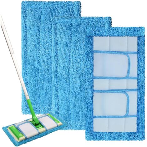 Sollbry 4er-Pack wiederverwendbare Wischpads, kompatibel mit Swiffer Sweeper Mop – waschbare Mikrofaser-Ersatzpad-Nachfüllungen (1/4)