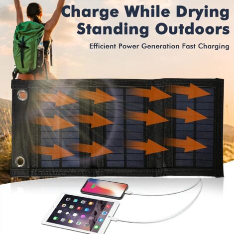 Tragbares Solarpanel [Hochleistung] 30 W monokristallin 12 V Dual USB Smart Ladegerät für Auto