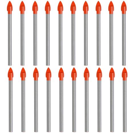 Sollbry mm Fliesenbohrer, Glasbohrer, 20 Stück, Titanbeschichteter Glasbohrer, 6 mm Fliesenbohrer, Wolframkarbid-Fliesenbohrer zum Bohren von Fliesen, Glas, Keramik und Holz (1/5)