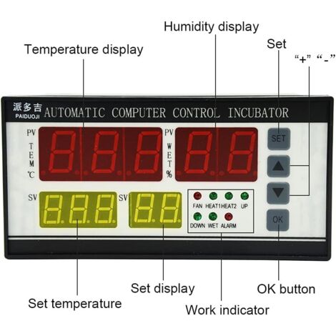 XM18D Digitaler Temperatur- & Feuchtigkeitsregler ✓ Für Eierinkubator ✓ 6638 Eier Kapazität ✓ Automatische Drehung ✓ 98 % Schlupfrate ✓ Robustes PC/ABS-Gehäuse!