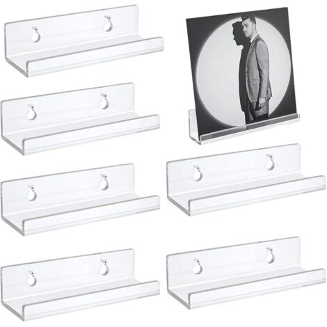 Sollbry Stück Vinyl-Schallplatten-Wandhalterung, Schallplattenregal, Acryl-Wandhalterung, transparentes Vinyl-Schallplatten-Aufbewahrungsregal, schwebende Regale für die Präsentation zu Hause (1/5)
