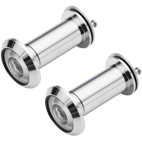 Sollbry Türspion, 2 Stück, Türspion, 16 mm großer Betrachtungswinkel, mit Abdeckung, für 40 mm bis 65 mm dicke Türen für Zuhause, Büro, Hotel (Silber)