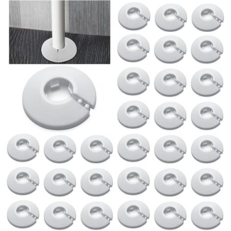 Sollbry 30 Stück Einzelrosetten für Heizungsrohre, Rohrabdeckung, Abdeckrosette, für Heizkörper, weiß (22 mm)