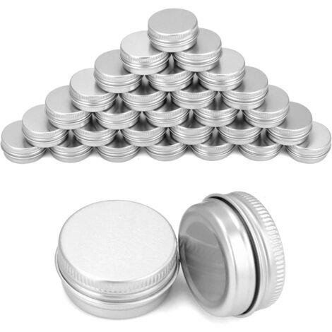 Sollbry 30 Stück runde Aluminiumdosen mit Deckel, leere Kosmetikdose, leere Kosmetikdose für Make-up, Creme, Lippenbalsam, Reiseaufbewahrung (15 ml) (1/5)