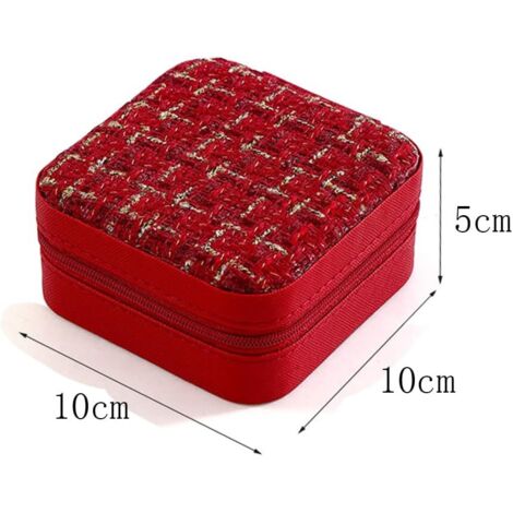Lammcou Reise Schmuckkästchen, Kleine Tragbare Schmuckschautulle Für Unterwegs Schmuckaufbewahrung Organizer Von Halskette Ring Armband Schmuck Reiseetui Mit Spiegel Für Damen Jewelery Box (Pink