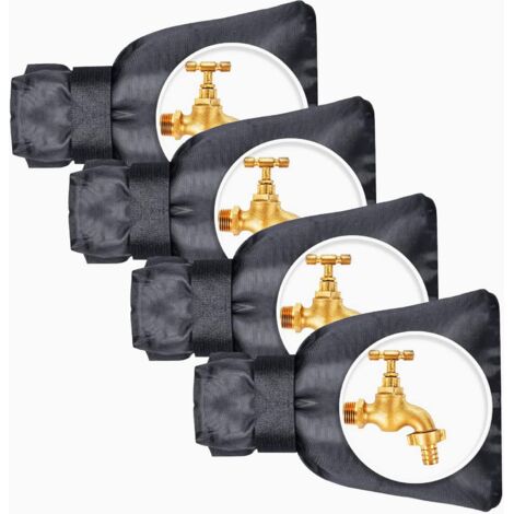 Sollbry 4er-Pack Outdoor-Wasserhahn-Abdeckungen für Frostschutz im Winter, verbesserte, dicke, wiederverwendbare isolierte Wasserhahn-Socken, Outdoor-Garten-Wasserhahn-Socken für Frostschutz, 22 x 18  (1/4)
