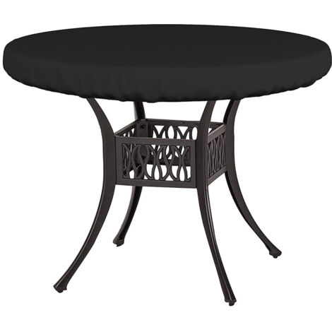 Sollbry Schutzhülle für den Außenbereich, Schutzhülle für kleine Couchtische, Gartenmöbel-Abdeckung für kleine runde Tischplatten, Bistrotisch-Abdeckung, Anti-UV, 210D Oxford-Gewebe, Ø92 x 10 cm