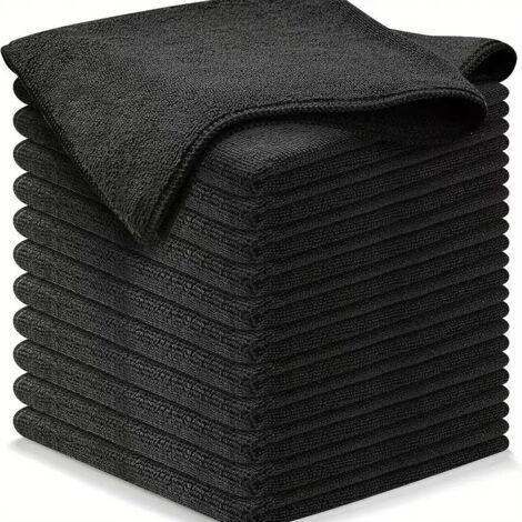 Sollbry 12 Mikrofaser-Reinigungstücher – Premium-Qualität – Schwarz – 30 x 30 cm (1/3)
