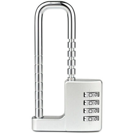 Sollbry Zahlen-Vorhängeschloss, 4-stelliges Zahlen-Vorhängeschloss, 64 mm breites Gehäuse, 9,6 cm langer einziehbarer Edelstahlbügel, geeignet für Outdoor, Schule, Fitnessstudio, Schließfächer (1/5)