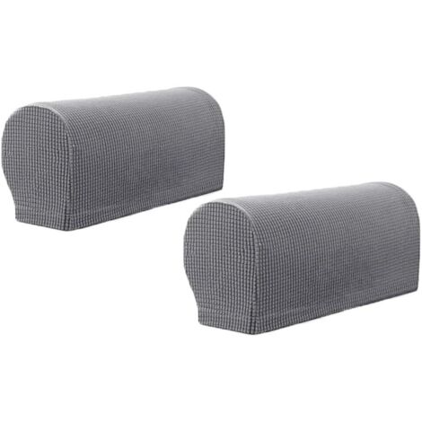 Sollbry Armlehnenbezüge, Polyester-Spandex-Stoff, weicher Stretch, wasserdicht, rutschfest, Armlehnenbezüge für Stuhl, Sofa, 2 Stück, hellgrau (1/4)