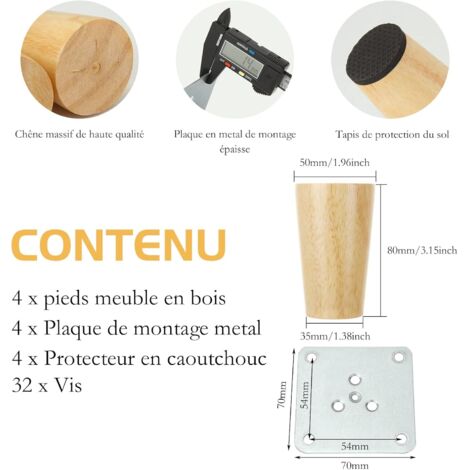 Sedia Attesa SERENA, Legno di Quercia, Marrone Chiaro, Tessuto Panna