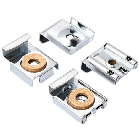 Kit di 8 morsetti per specchi in metallo, clip per specchi in metallo con viti, cuscinetti in