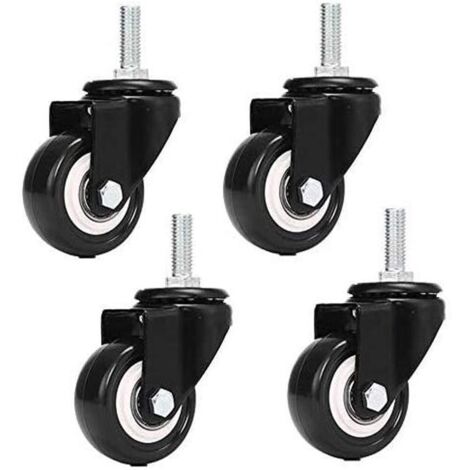 4 ruote girevoli per carichi pesanti da 2,5 (64 mm) con albero filettato M8 x