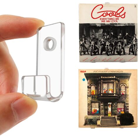 Sollbry Estantes de acrílico para discos de vinilo (paquete de 30), soporte de acrílico transparente para álbumes, estantes flotantes transparentes, estantes de pared para exhibir tus LP favoritos (4 (1/5)