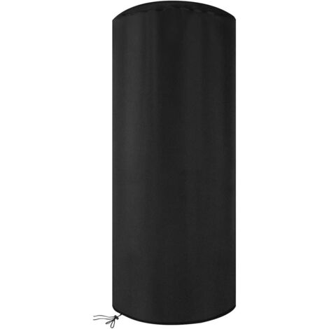 Sollbry Funda protectora para estufa de patio y sombrilla - Jardín exterior - Impermeable - Transpirable - Tela - Patio - Redonda Ø 50cm x 120cm - Negra (1/4)