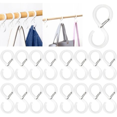 Sollbry 16 ganchos en forma de S de 6,4 cm con hebilla de seguridad, multifunción, para cocina, baño, dormitorio, oficina y jardín. (1/5)
