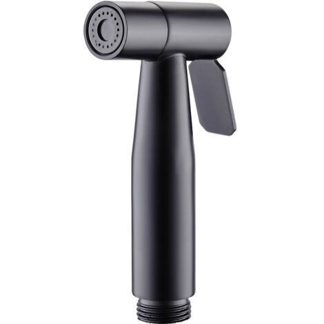 Sollbry Cabezal de ducha para inodoro, repuesto de acero inoxidable 304, higiene y limpieza de cuñas, para cocina, ducha y baño, color negro (solo cabezal rociador) (1/4)