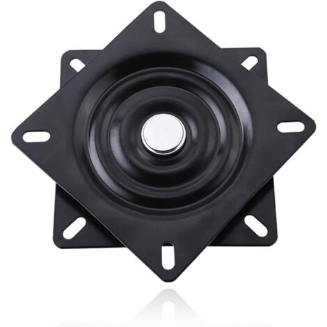 Sollbry Base giratoria cuadrada de 15 cm con rodamiento para sofá, TV, muebles y taburetes de bar, color negro