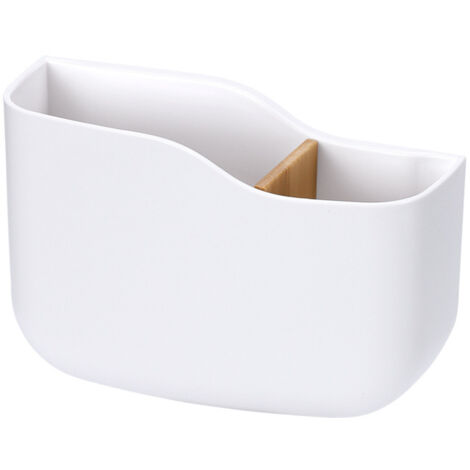 Sollbry Soporte universal para controlador, caja de almacenamiento de pared sin agujeros ni ranuras, ideal para escritorio, mesita de noche, papelería, color blanco. (1/4)