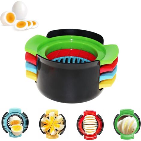 Sollbry Cortador de huevos 4 en 1 de acero inoxidable para huevos duros, fresas y kiwis. (1/5)