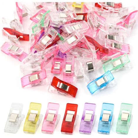 Sollbry Paquete de 49 pinzas de costura para tela, pinzas de plástico multifunción para coser, acolchar y hacer ganchillo (2,7 x 1 x 1,5 cm) (1/5)