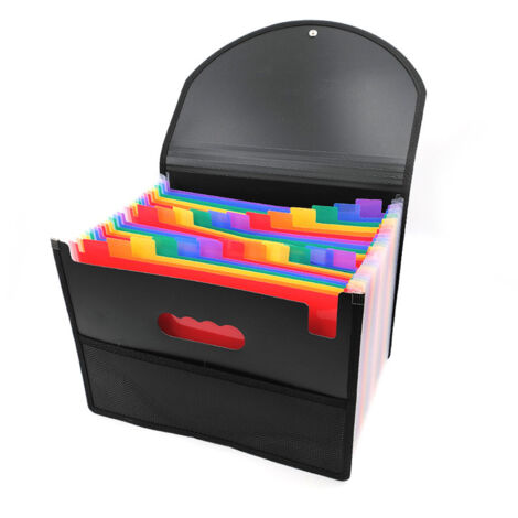 Sollbry Carpeta expandible, 25 bolsillos, tamaño A4, etiquetas de colores, acceso rápido, bolsa tipo acordeón para documentos, oficina, escuela, hogar y viajes. (1/3)