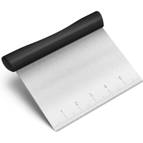 Sollbry Raspador de banco, raspador de masa de acero inoxidable, raspador de repostería, cortador de pizza y masa, raspador/picador multiusos, cortador de pizza, picador de alimentos, suministros para (1/5)
