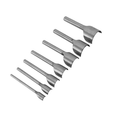 Sollbry Juego de 7 perforadoras de cuero de media caña con marca de especificación, herramienta de bricolaje para billetera, tarjetero, cinturón, pulsera, bolso, etc. (1/4)