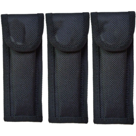 Sollbry Estuche de cuero para cuchillos (6 unidades), funda de bolsillo, funda plegable de nailon con cierre de velcro, para acampar y hacer senderismo al aire libre (negro) (1/5)