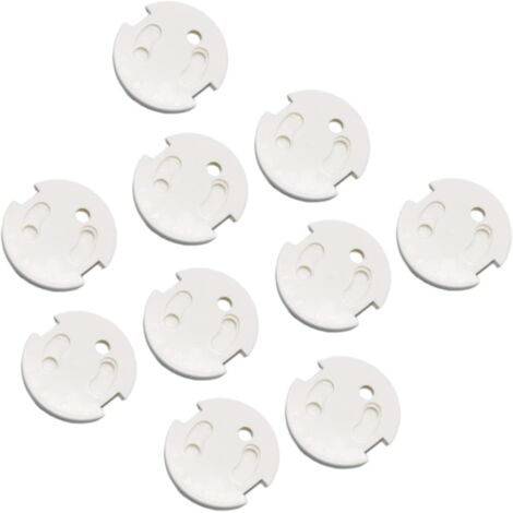 Sollbry Paquete de 10 protectores redondos blancos para tomacorrientes, con resorte protector, para tomacorrientes domésticos (3,8 x 3,8 cm) (1/3)