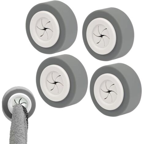 Sollbry 4 ganchos adhesivos redondos para toallas, ABS, sin perforaciones, para cocina y hogar. (1/5)