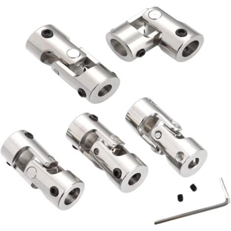 Sollbry piezas de acoplamiento de eje metálico, conector de motor, junta universal, conector de motor de acoplamiento de eje, junta universal metálica para conectar modelos de coches (3 x 3 mm) (1/5)