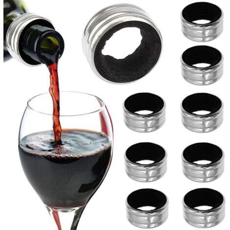 Sollbry 10 anillos antigoteo de acero inoxidable para evitar el goteo de alcohol. Fieltro antidesbordamiento de acero inoxidable duradero. Ideal para restaurantes y hogares. (1/5)