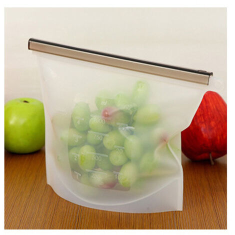 Sollbry Paquete de 4 bolsas de silicona reutilizables para guardar sándwiches, almuerzos y refrigerios (1 L) Silicona degradable, apta para congelador (233 x 179 mm) (1/3)