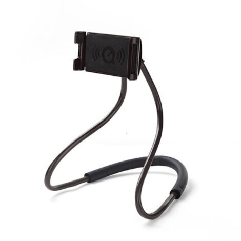 Sollbry Soporte universal para smartphone, flexible, para colgar en el cuello, rotación libre, para múltiples funciones (negro), 60 cm (1/3)