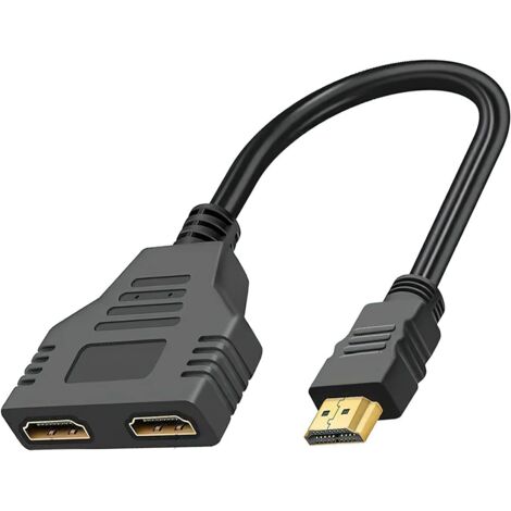 Sollbry Divisor HDMI, cable adaptador duplicador HDMI macho a HDMI hembra dual, adaptador conversor divisor HDMI macho, cable divisor HDMI Ultra HD de alta velocidad (1/5)