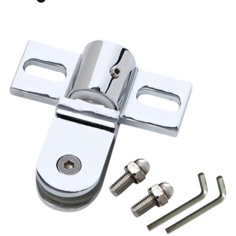 Sollbry Bisagra pivotante para puerta de ducha de cristal, color plata, 7,8 x 6 cm (1/3)