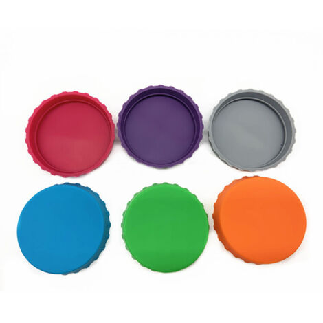 Sollbry Paquete de 6 tapas de silicona para latas de refresco, aptas para latas de refresco estándar, tapas de plástico de colores, tapas para latas, tapones para latas, protectores de latas, tapas pa (1/4)