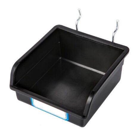 Sollbry Juego de 10 contenedores de tablero perforado con ganchos, para organizar accesorios, color negro