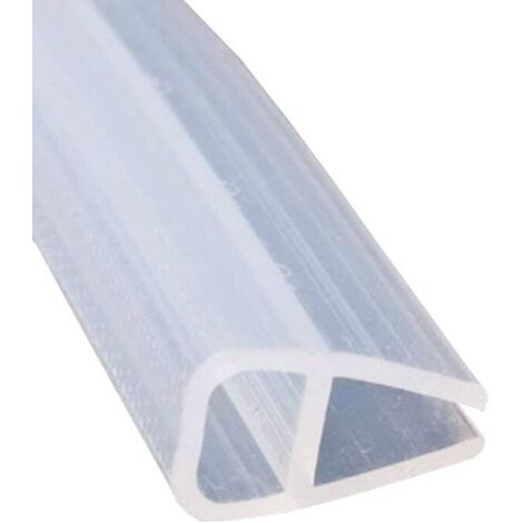 Sollbry Burlete para puerta de baño, mampara de ducha, junta de hueco para ventana, parte inferior de vidrio plano curvo, sin marco, 1 m en forma de U (1/4)