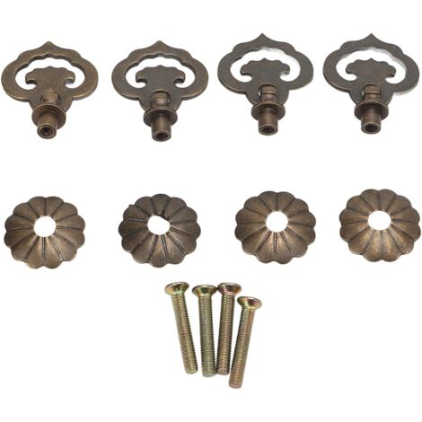 Sollbry Manijas de puerta vintage, 4 juegos de manijas de gabinete con forma de nubes auspiciosas en color bronce antiguo, estilo vintage, decorativas, para cajones y puertas. (1/5)